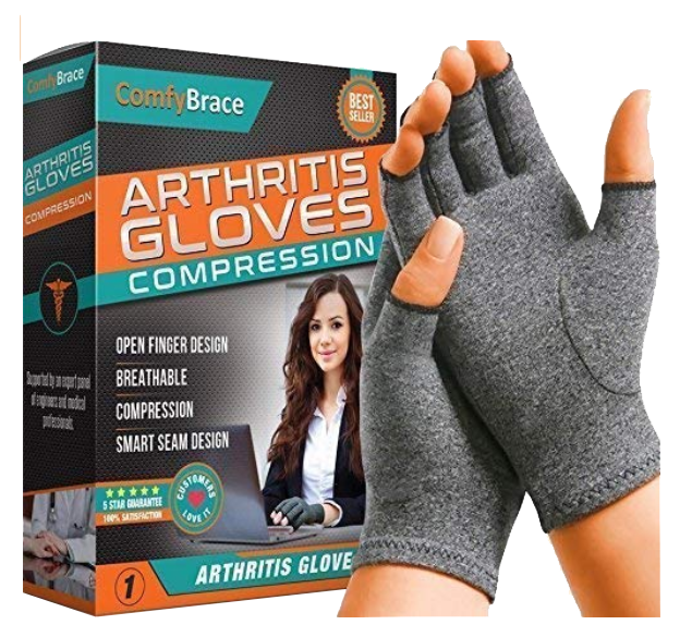 Arthritis Hand Compression Gloves, Fingerless Design - Comfy Brace